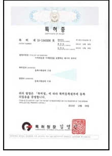 Patent certificate - Baby Powder Containing Fine Powder of Silkworm Silk Glands